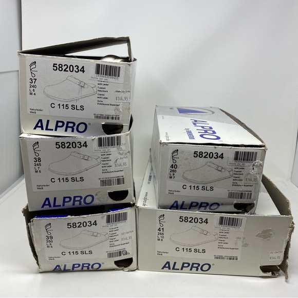 Alpro Birkenstock Women's C 115 Leather Clogs White REGULAR WIDTH - Picture 9 of 10